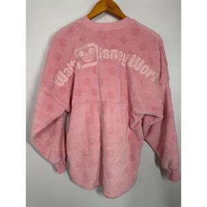 Walt Disney World Pink Piglet Fuzzy Polka Dot Spirit Jersey Sweatshirt XS Parks